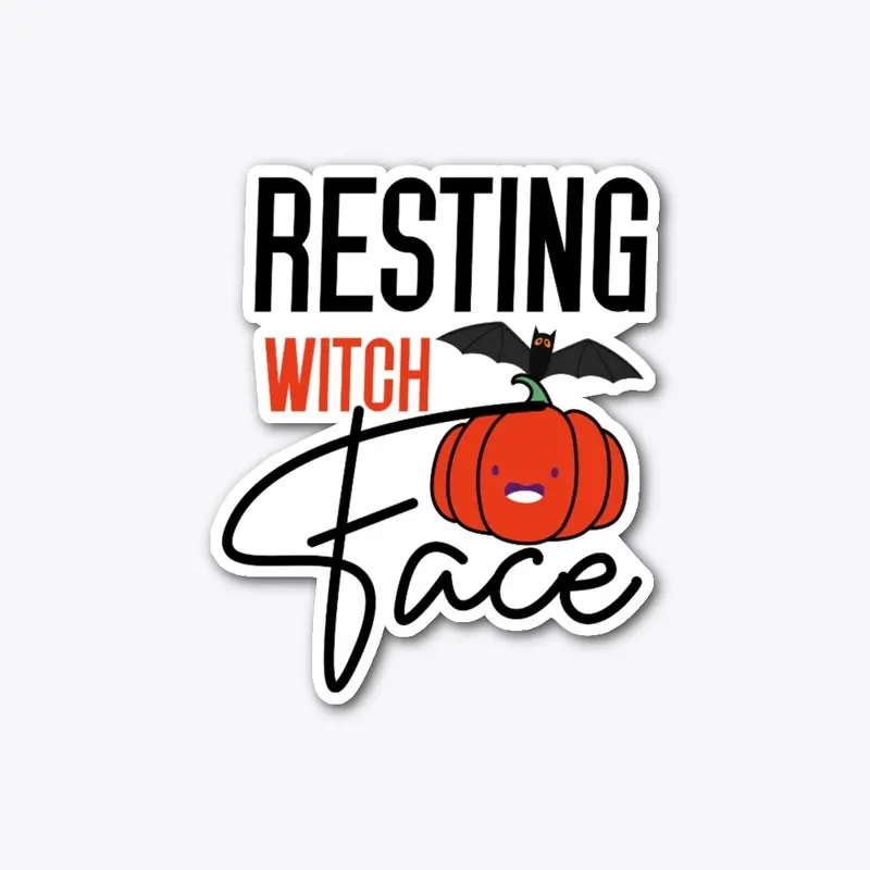 Halloween Pumpkin Resting Witch Face